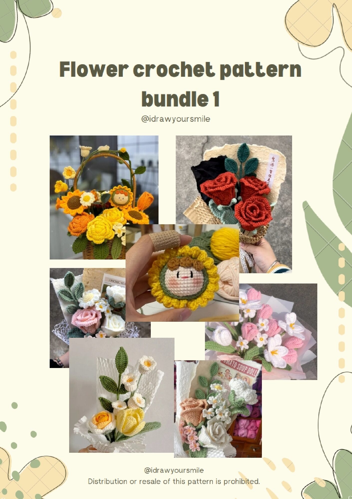Free Crochet Pattern: 7 in 1 Flower Bundle Amigurumi