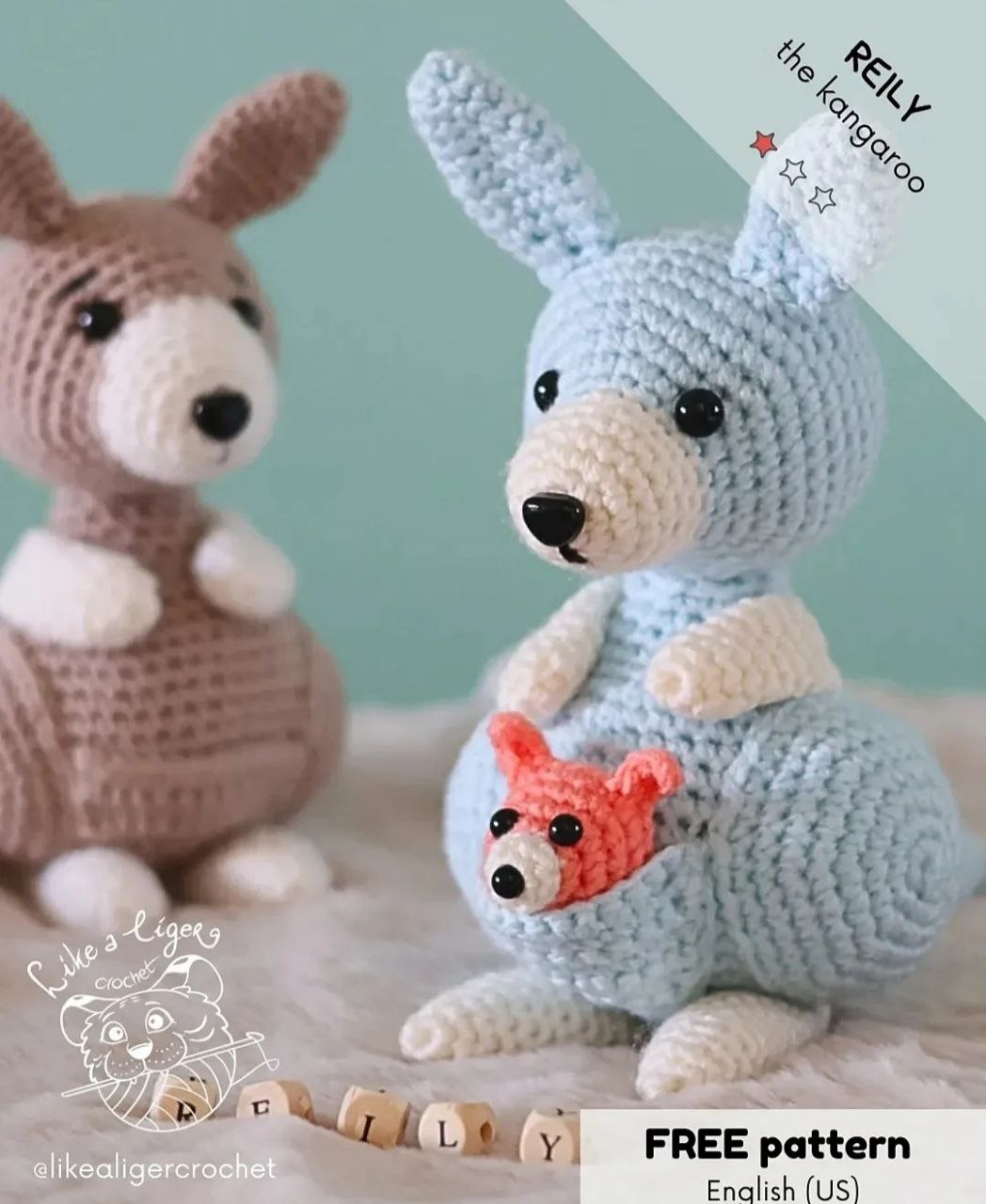 Crochet kangaroo free pattern